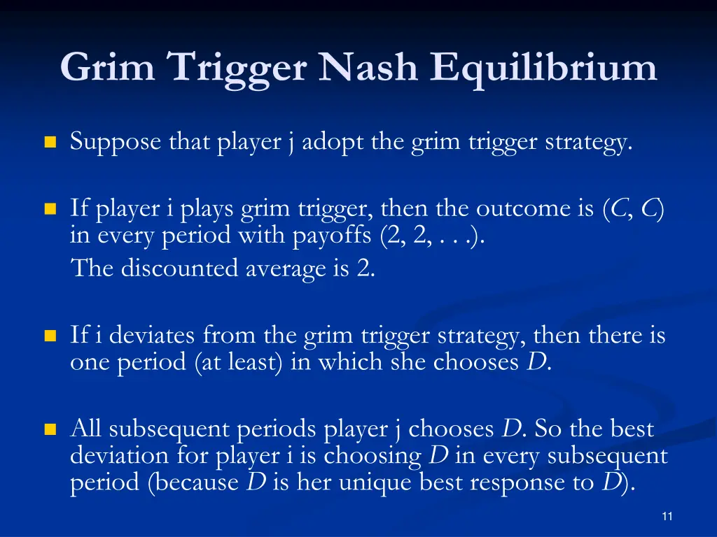 grim trigger nash equilibrium