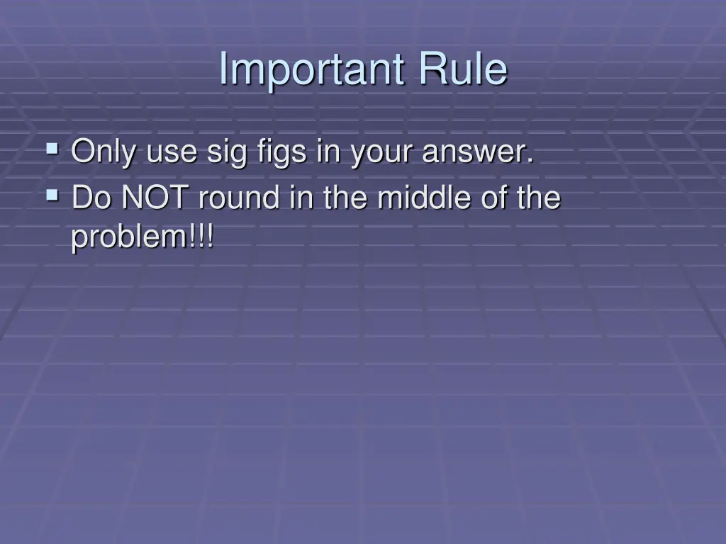 important rule