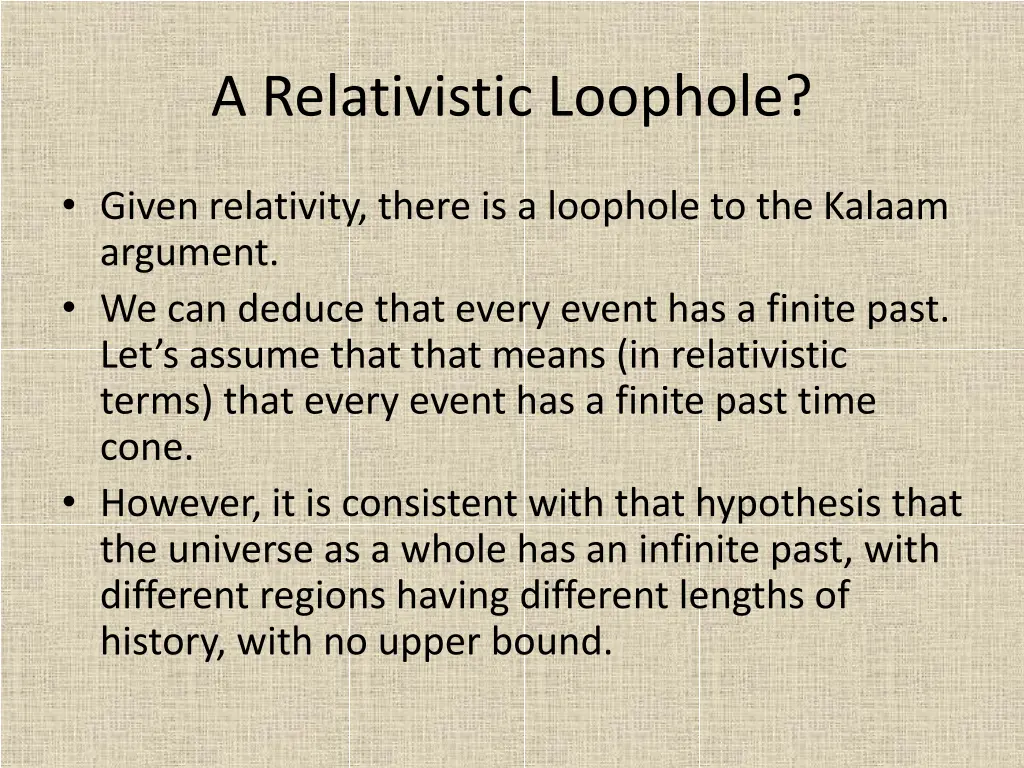 a relativistic loophole