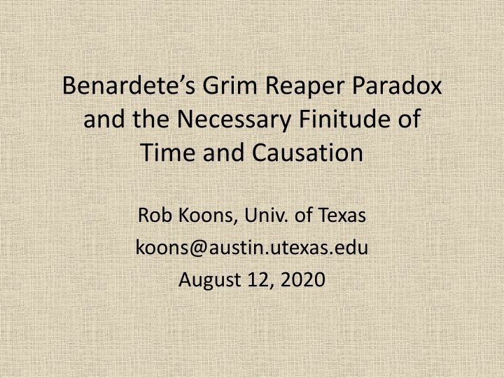 benardete s grim reaper paradox and the necessary