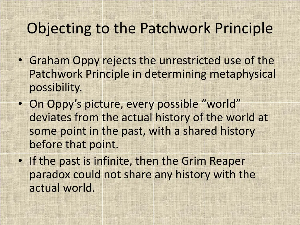 objecting to the patchwork principle