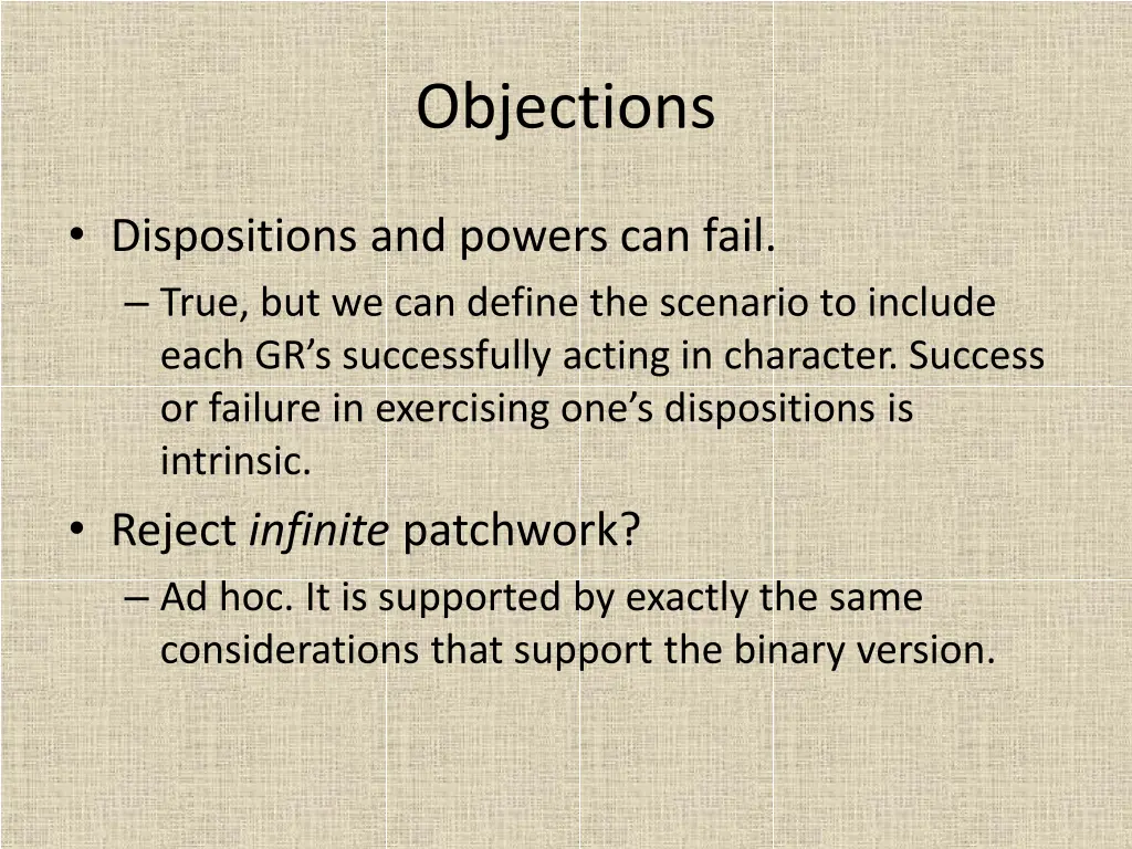 objections