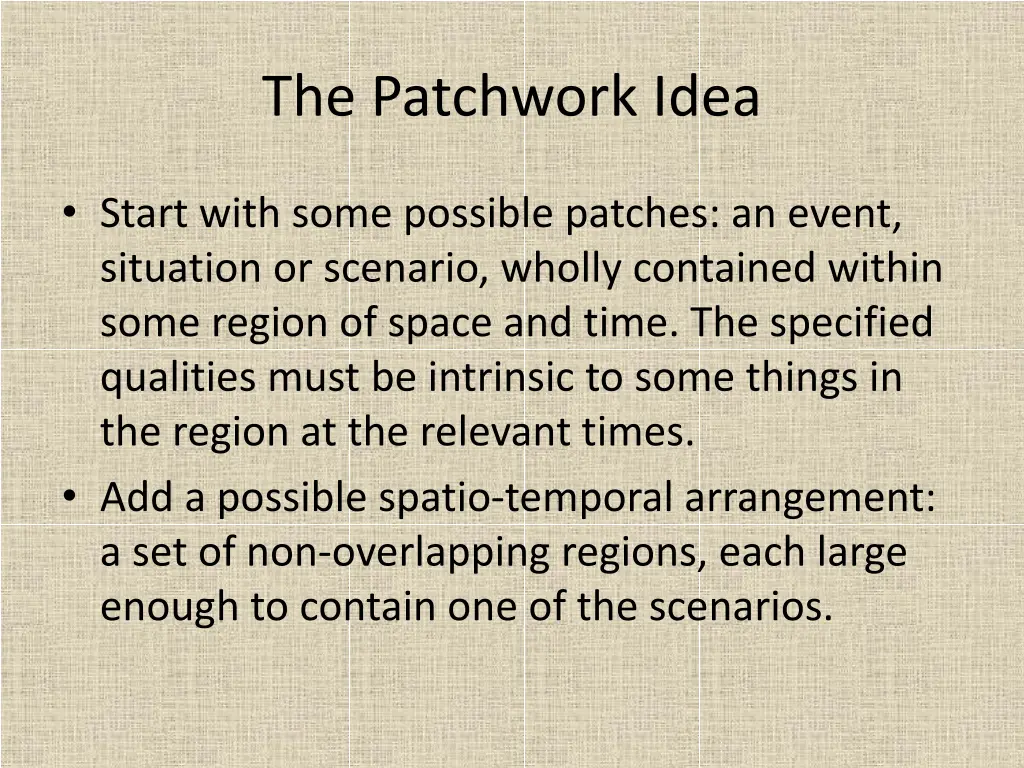 the patchwork idea