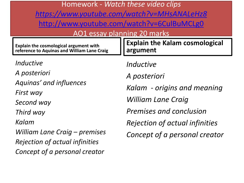 homework watch these video clips https