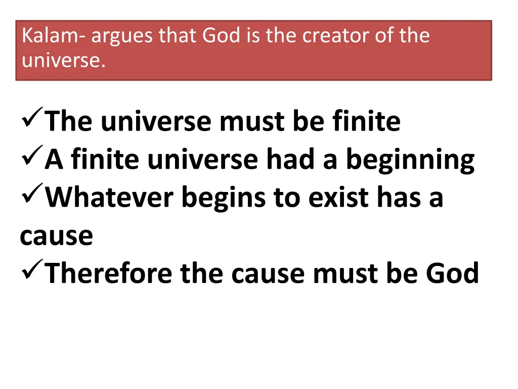 kalam argues that god is the creator