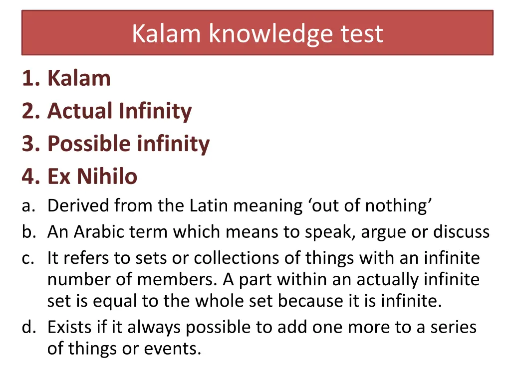 kalam knowledge test