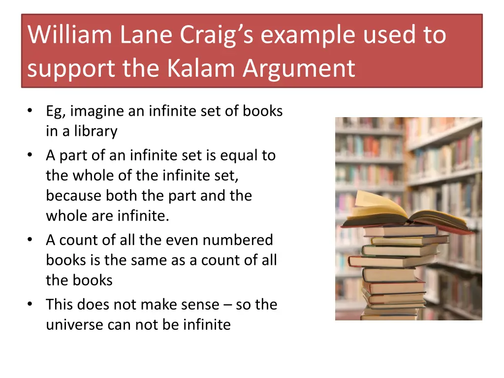 william lane craig s example used to support