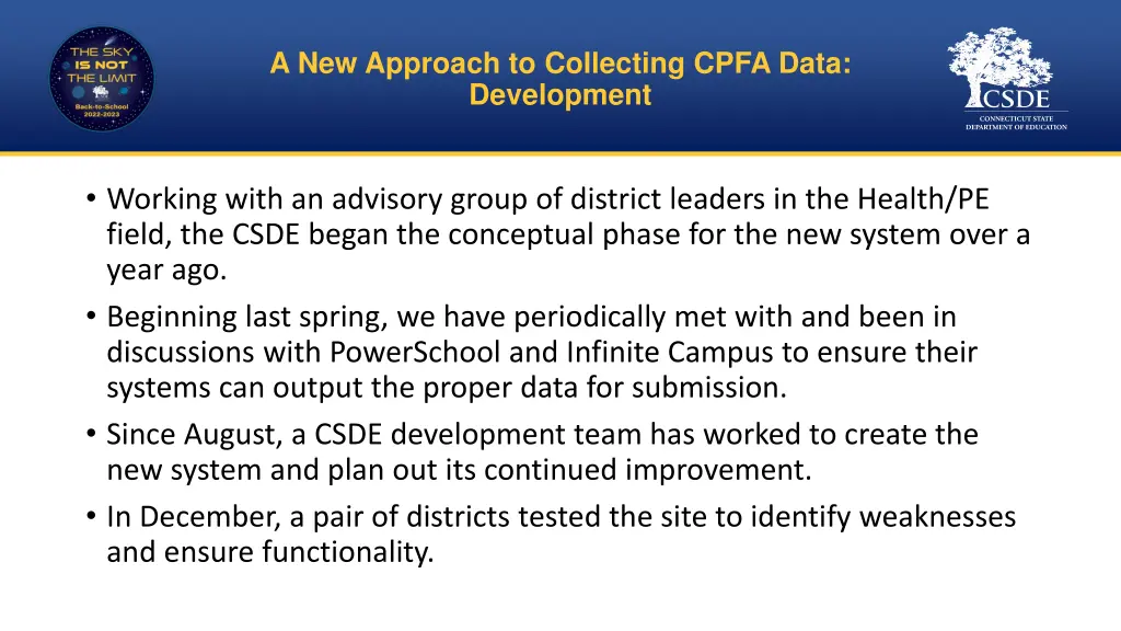 a new approach to collecting cpfa data development