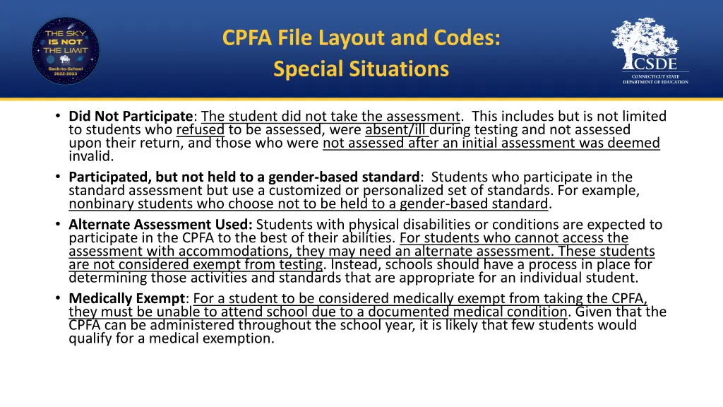 cpfa file layout and codes special situations