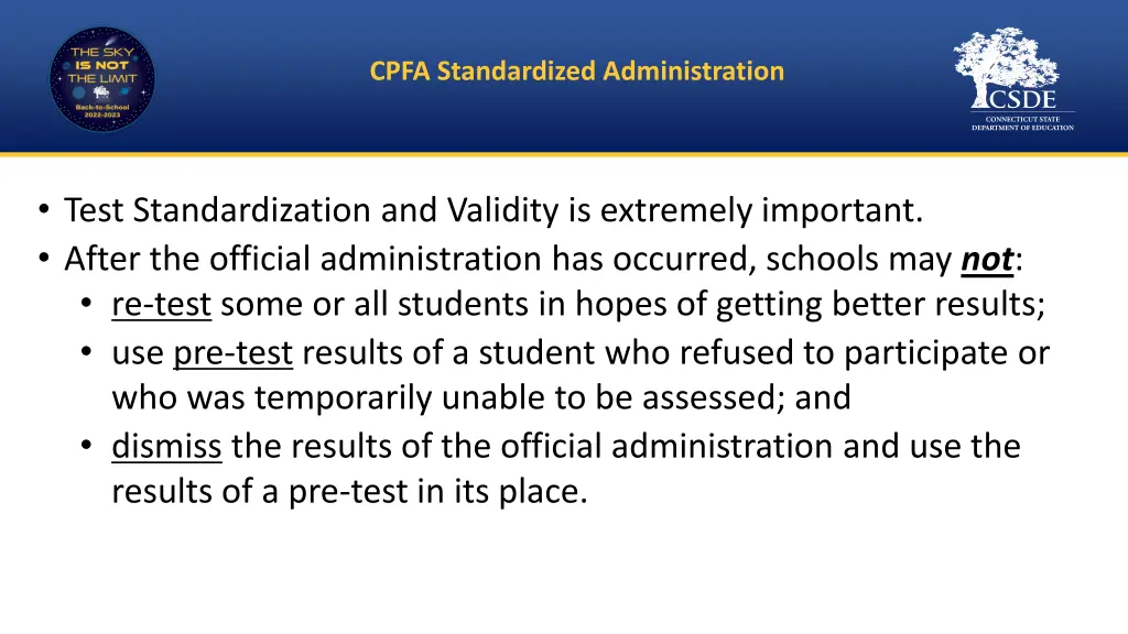 cpfa standardized administration