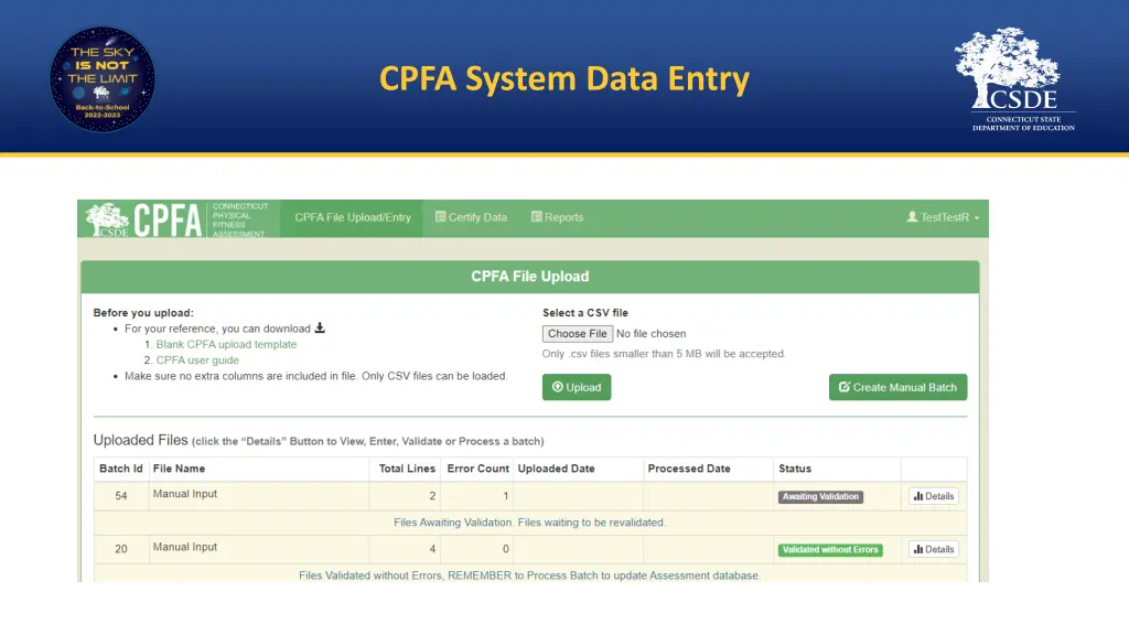 cpfa system data entry 1