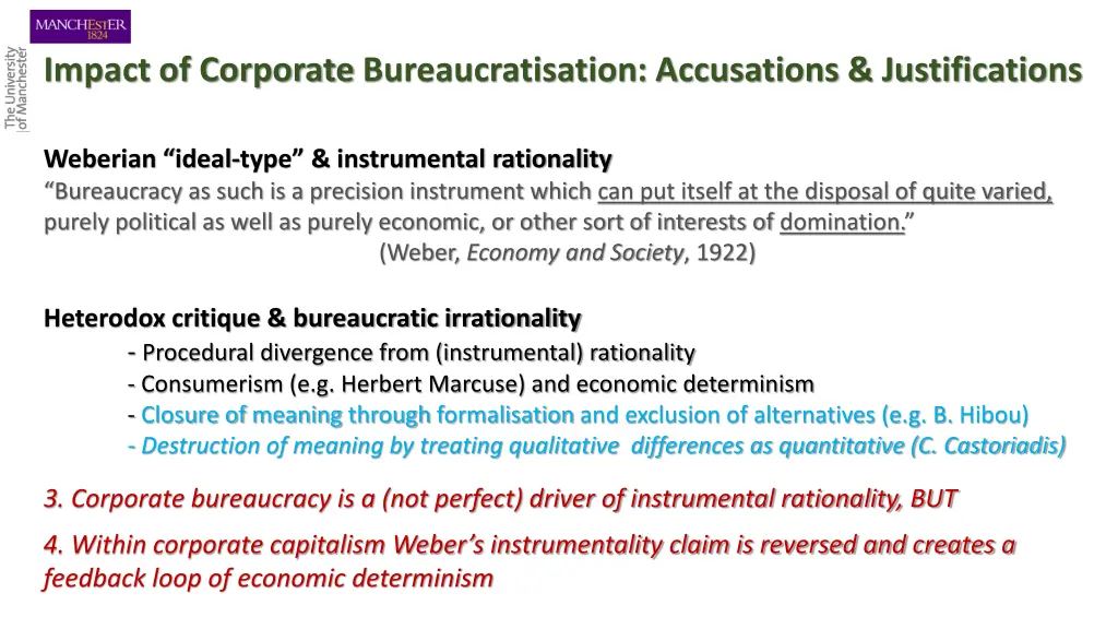 impact of corporate bureaucratisation accusations