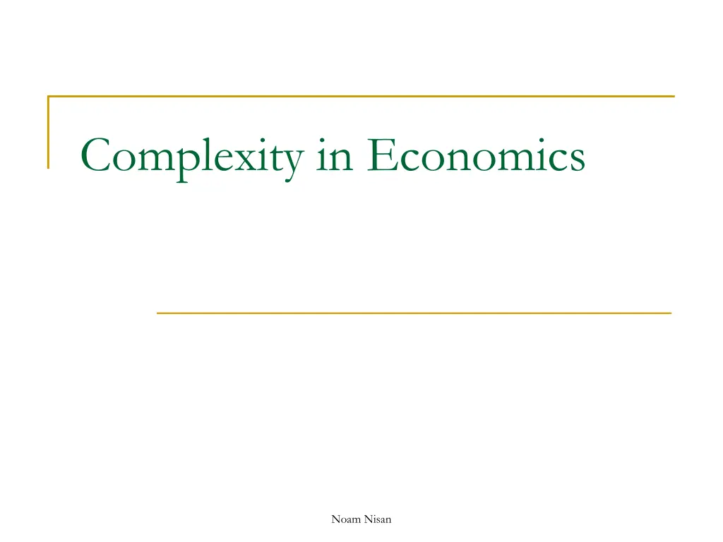 complexity in economics