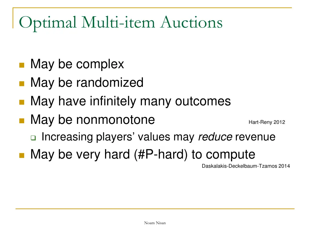 optimal multi item auctions