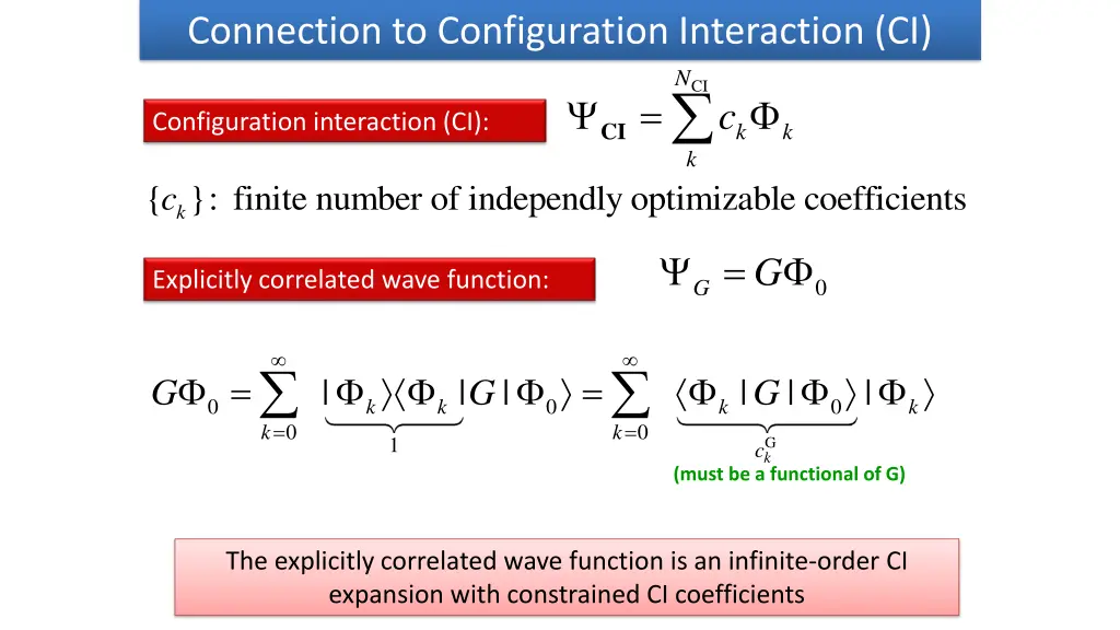 connection to configuration interaction ci