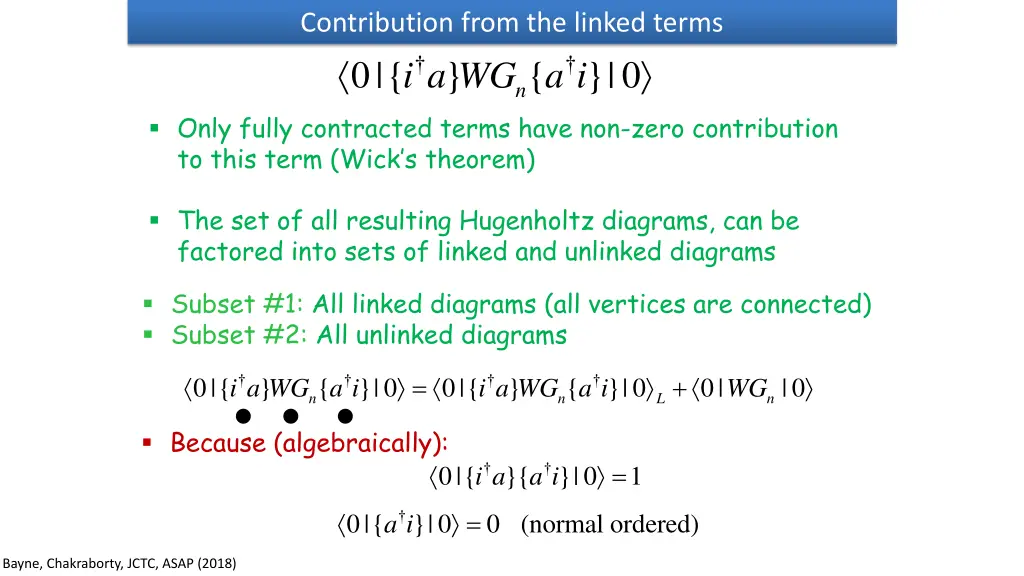 contribution from the linked terms 0 wg a i i a