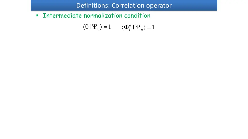 definitions correlation operator intermediate 1