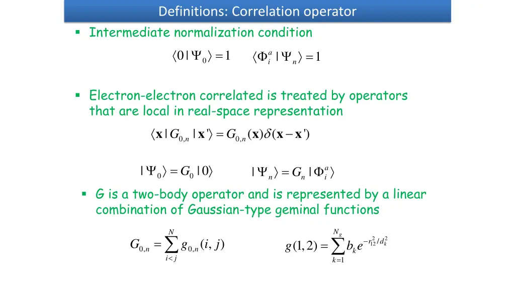 definitions correlation operator intermediate