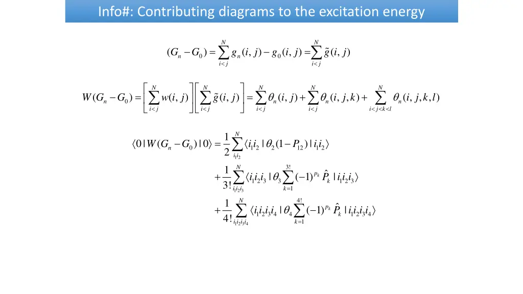 info contributing diagrams to the excitation