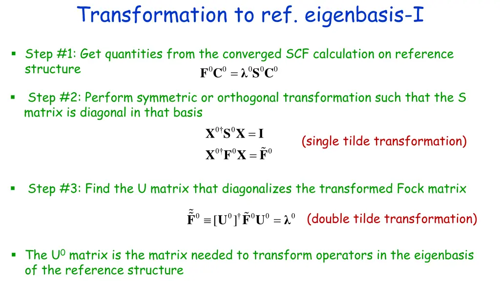 transformation to ref eigenbasis i