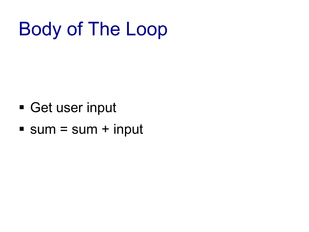 body of the loop