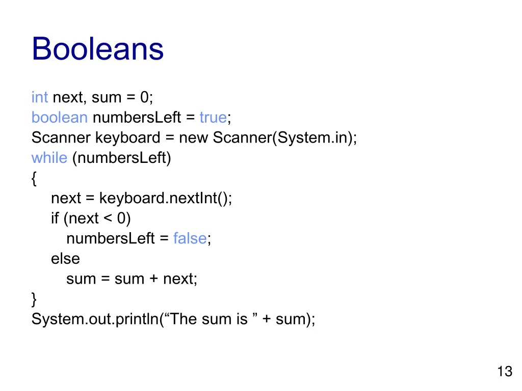 booleans