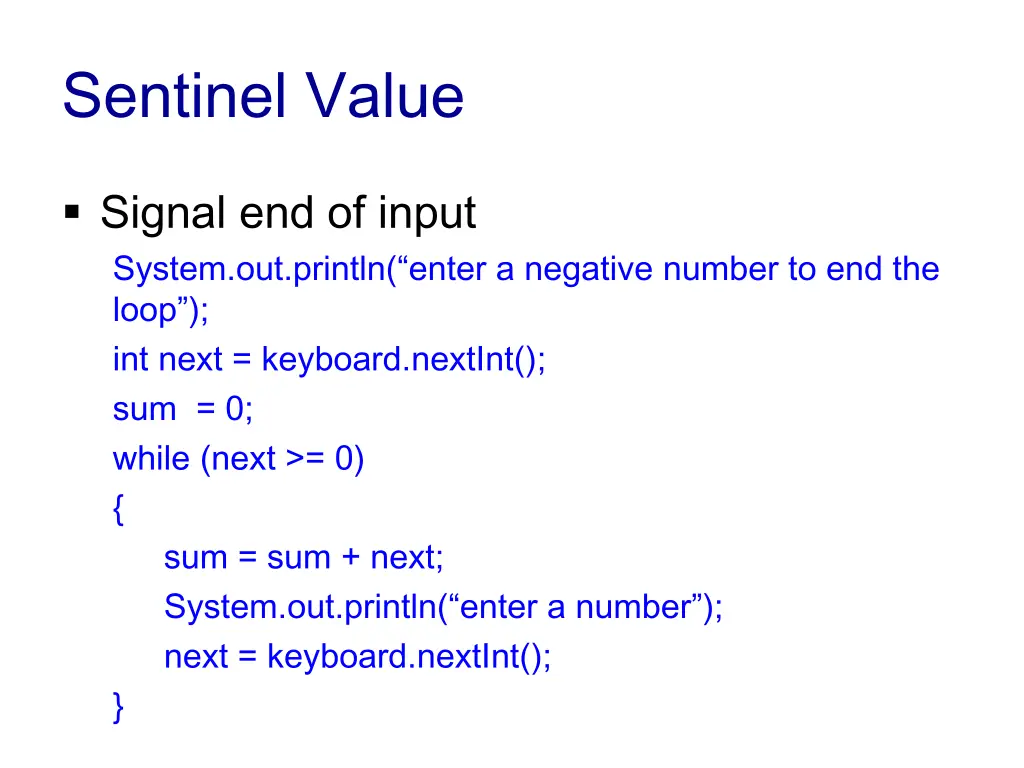 sentinel value