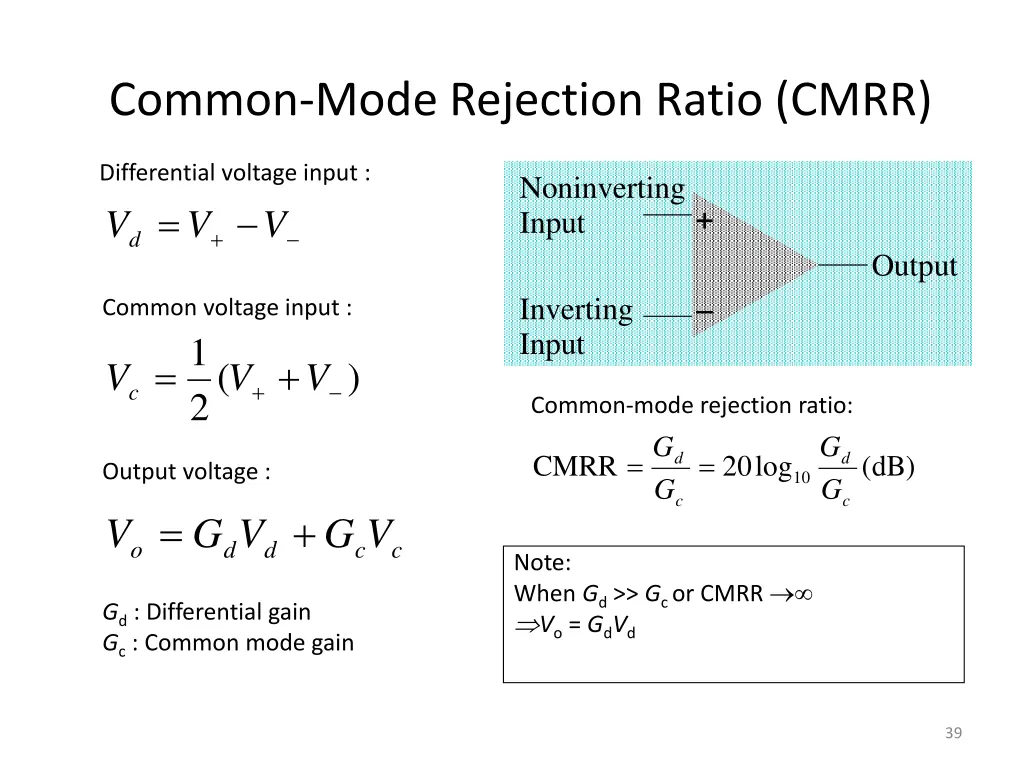 common mode rejection ratio cmrr