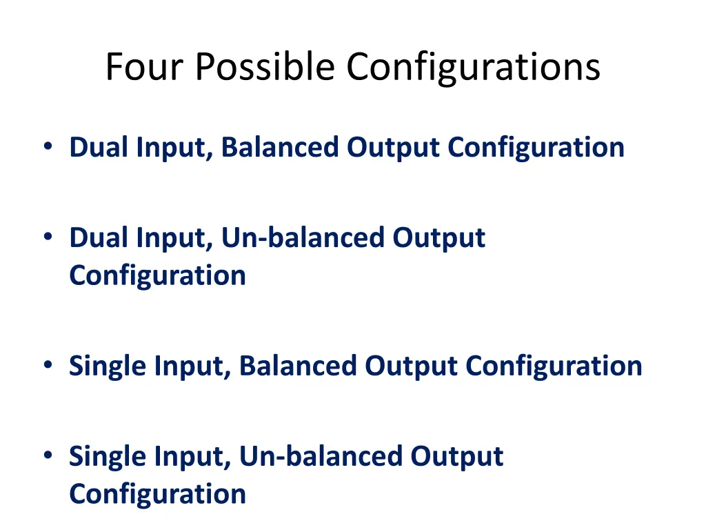 four possible configurations