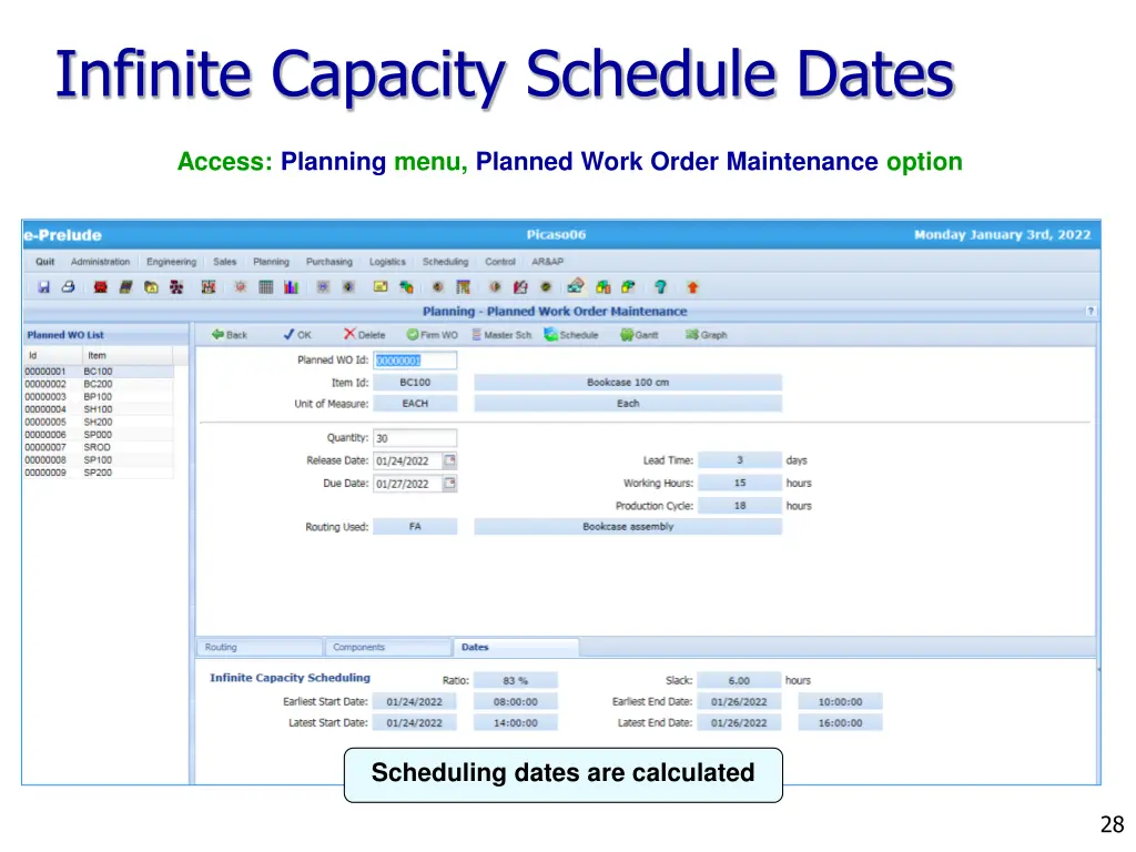 infinite capacity schedule dates