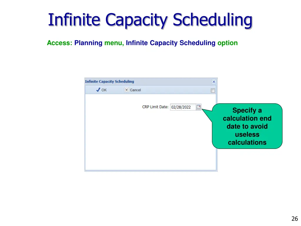 infinite capacity scheduling