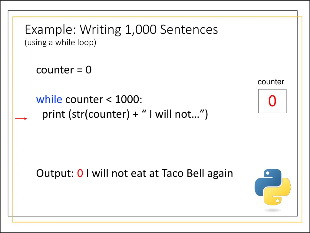 example writing 1 000 sentences using a while loop 2