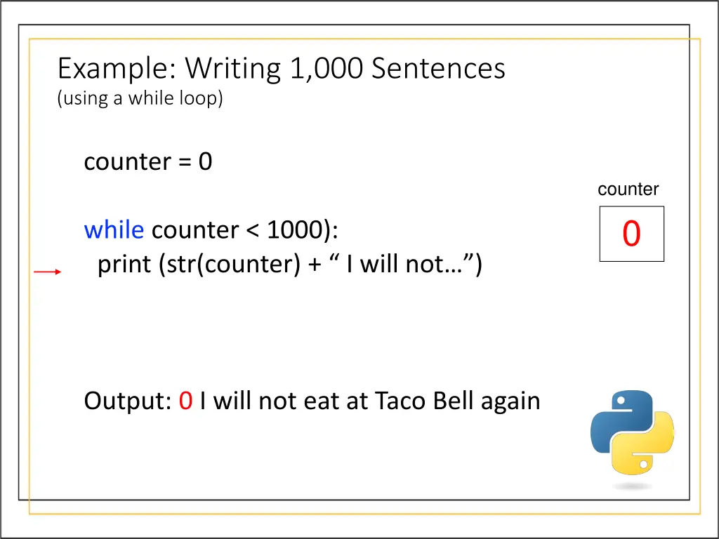 example writing 1 000 sentences using a while loop 8