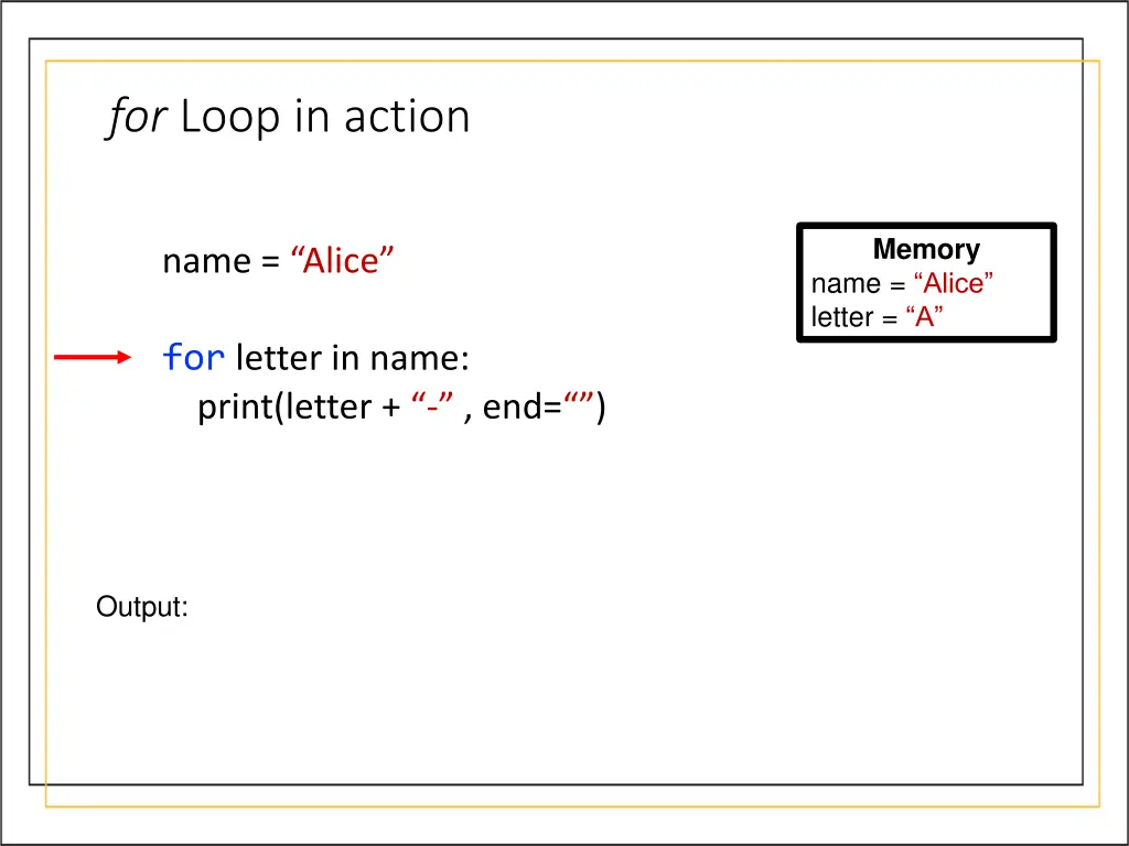 for loop in action 1