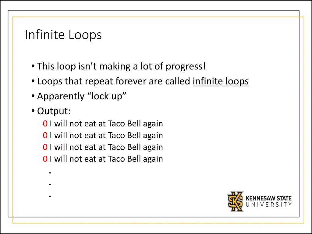 infinite loops