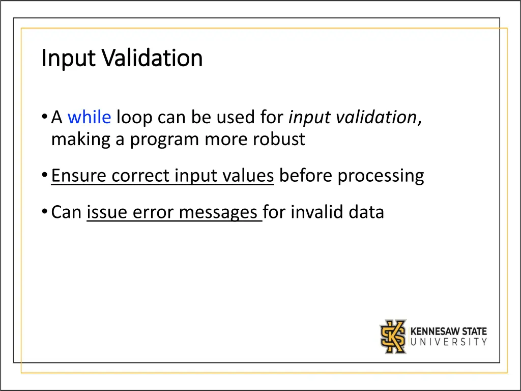 input validation input validation