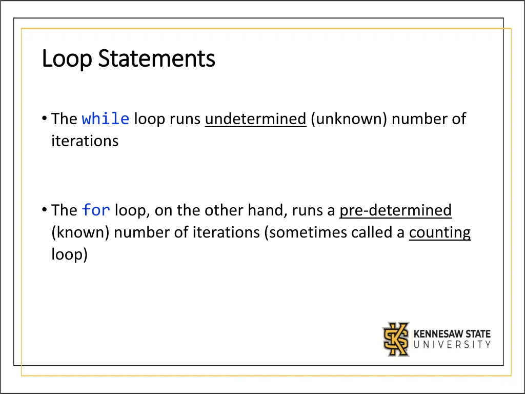 loop statements loop statements 1