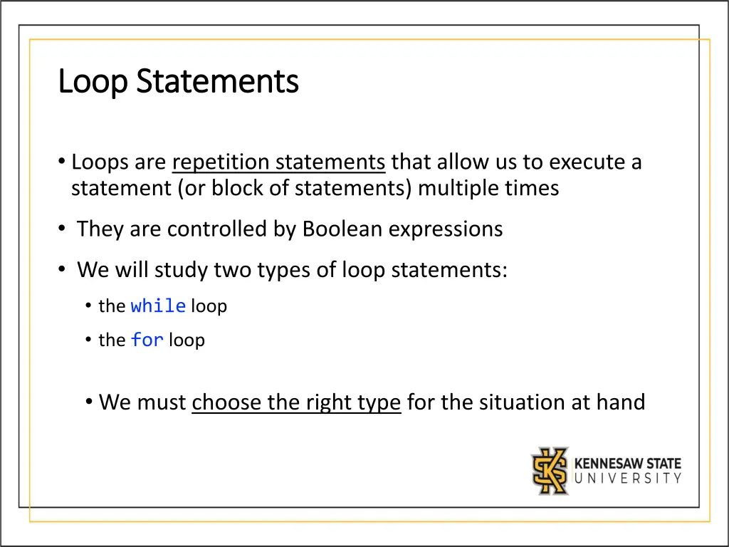 loop statements loop statements