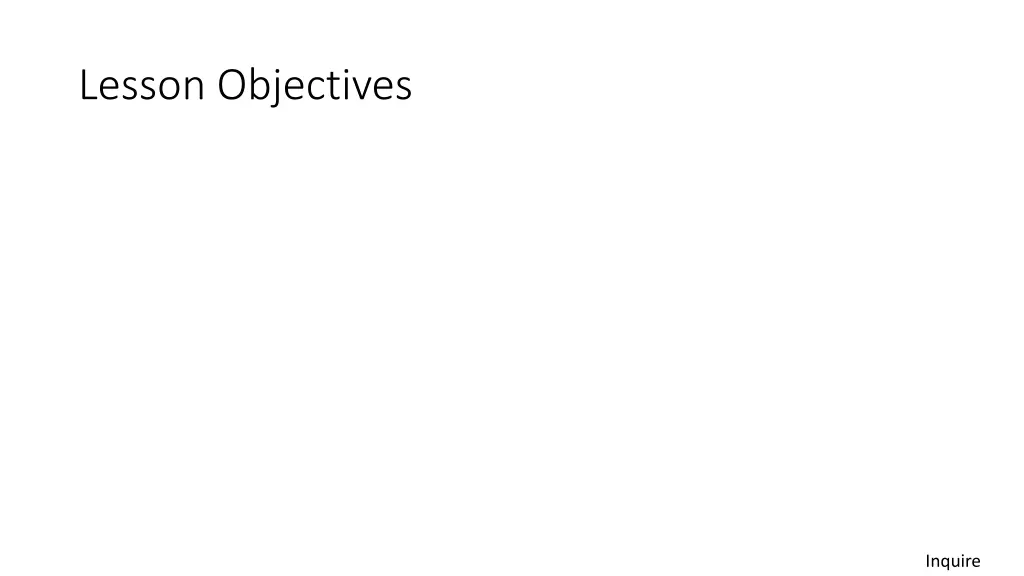 lesson objectives