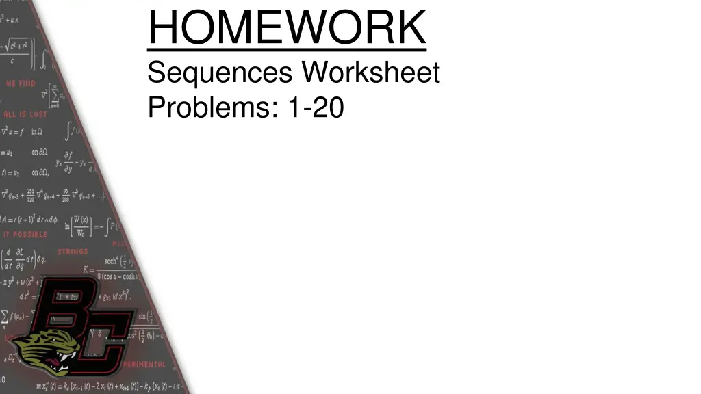 homework sequences worksheet problems 1 20