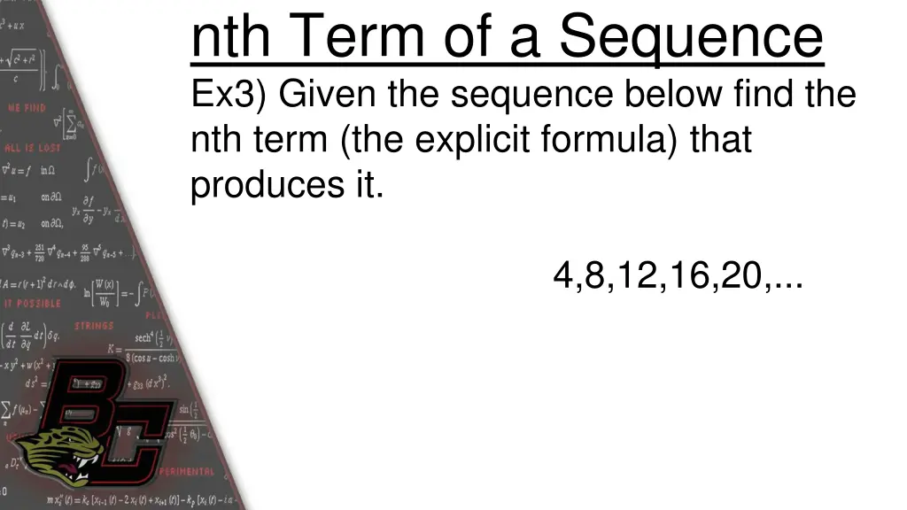 nth term of a sequence ex3 given the sequence 1