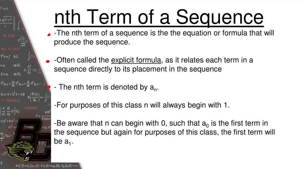 nth term of a sequence the nth term of a sequence