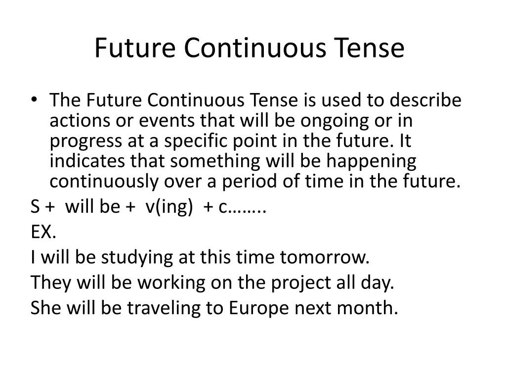 future continuous tense