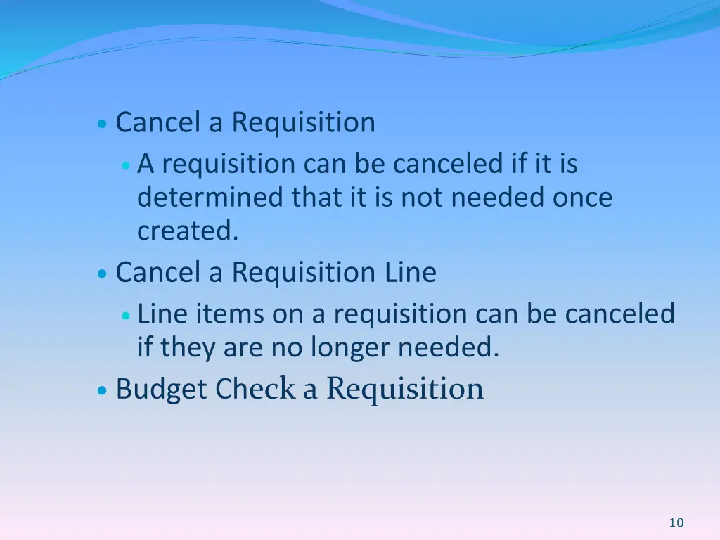 cancel a requisition a requisition