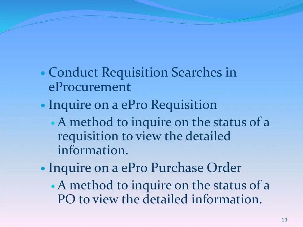 conduct requisition searches in eprocurement