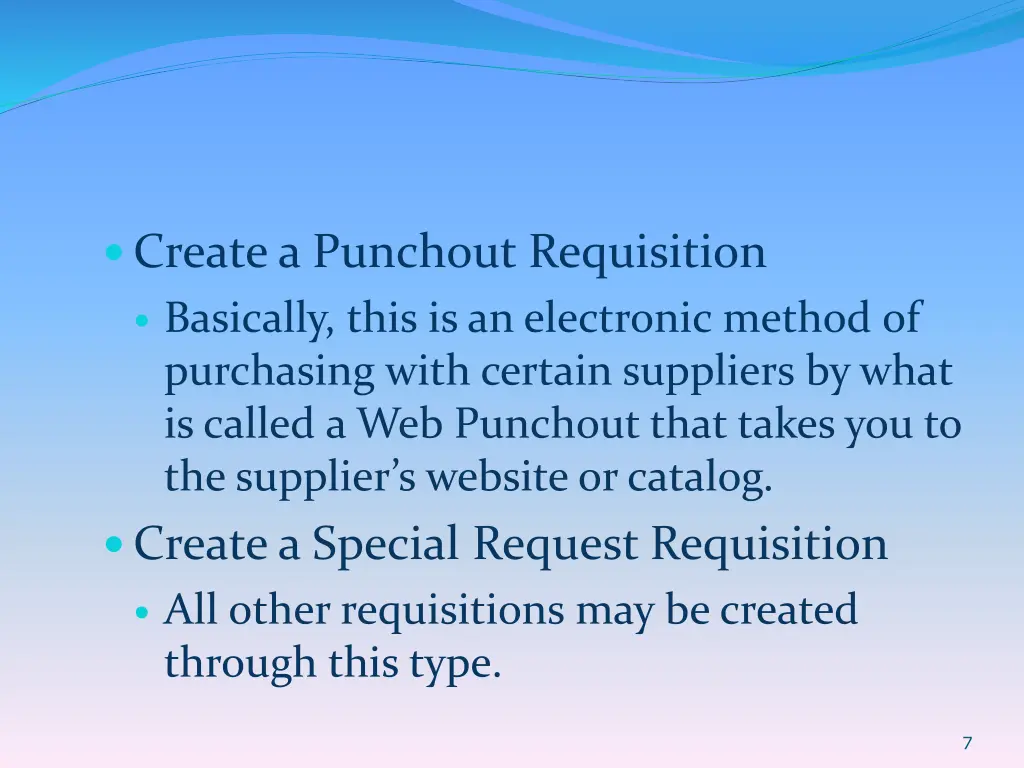 create a punchout requisition