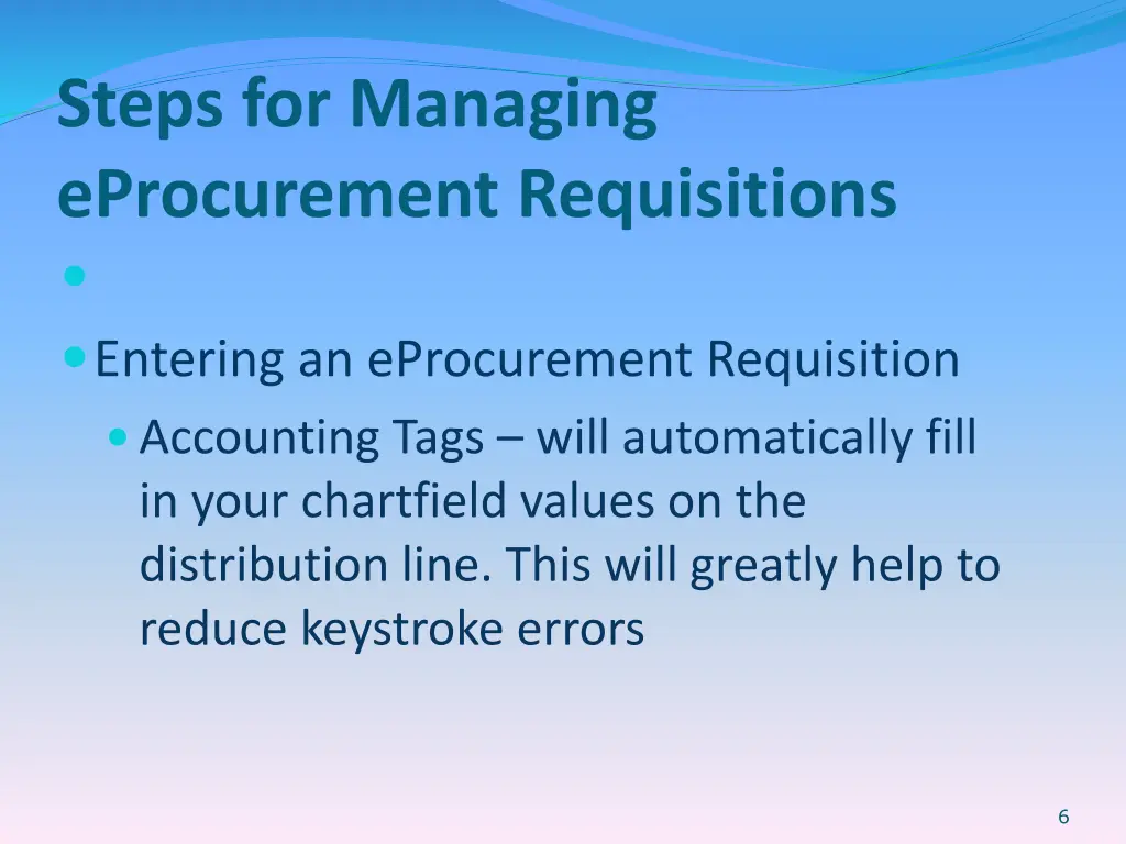 steps for managing eprocurement requisitions