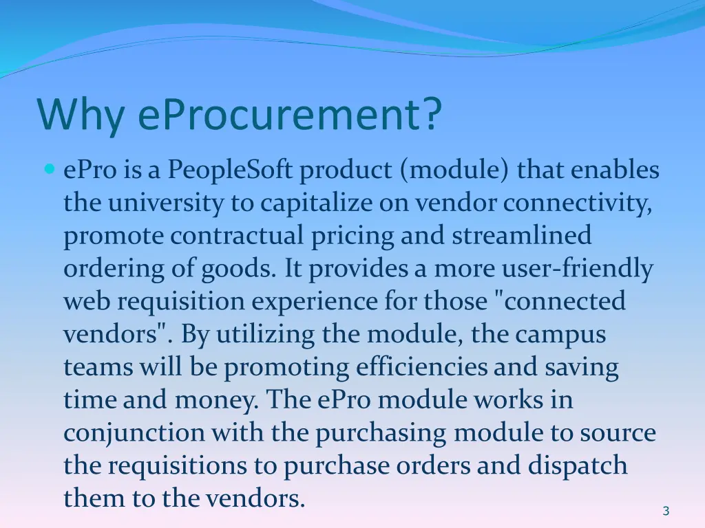 why eprocurement