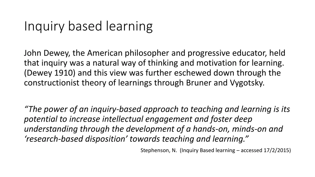 inquiry based learning