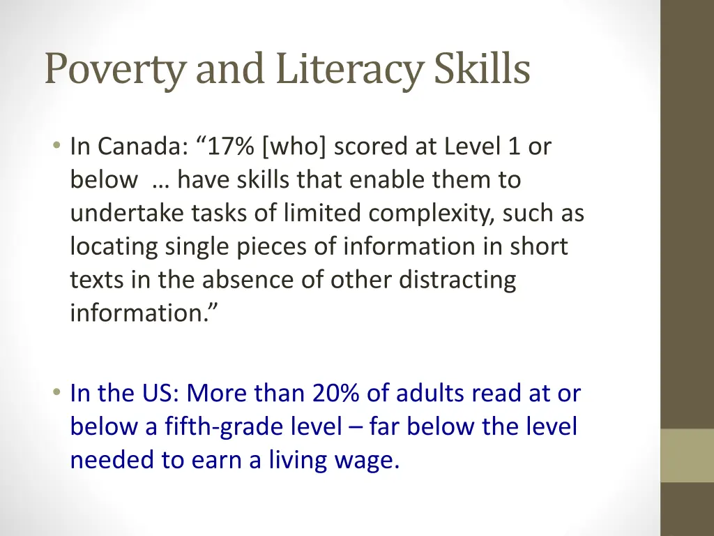 poverty and literacy skills